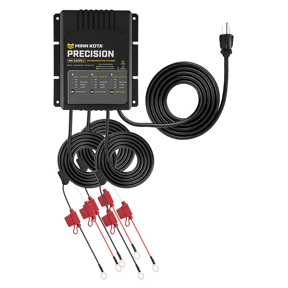 Minn Kota OnBoard Precision Charger MK345 PCL 3 Bank x 15 AMP LI Optimized Charger 1833454